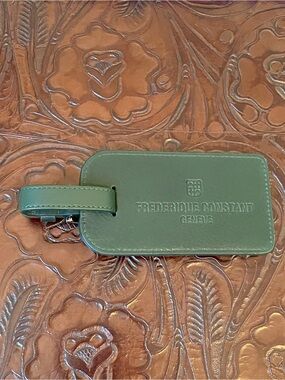 Frederique Constant Green Leather Luggage Tag